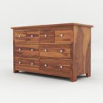 Wooden Galaxy Solid Sheesham Wood Chest of Drawers – Gun Honey Finish - Image 7