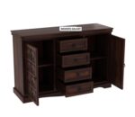 Wooden Galaxy Solid Sheesham Wood Chest of Drawers – Spray Walnut Finish - Image 4