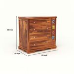 Wooden Galaxy Solid Sheesham Wood Chest of Drawers – Deep Honey Finish - Image 3