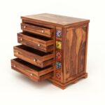 Wooden Galaxy Solid Sheesham Wood Chest of Drawers – Deep Honey Finish - Image 4