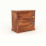 Wooden Galaxy Solid Sheesham Wood Chest of Drawers – Deep Honey Finish - Image 5