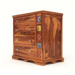 Wooden Galaxy Solid Sheesham Wood Chest of Drawers – Deep Honey Finish - Image 6