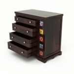 Wooden Galaxy Solid Sheesham Wood Chest of Drawers – Deep Walnut Finish - Image 4