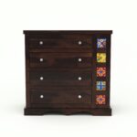 Wooden Galaxy Solid Sheesham Wood Chest of Drawers – Deep Walnut Finish - Image 3