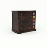 Wooden Galaxy Solid Sheesham Wood Chest of Drawers – Deep Walnut Finish - Image 5