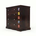 Wooden Galaxy Solid Sheesham Wood Chest of Drawers – Deep Walnut Finish - Image 6