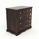 Wooden Galaxy Solid Sheesham Wood Chest of Drawers – Deep Walnut Finish - Image 7