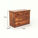 Wooden Galaxy Solid Sheesham Wood Chest of Drawers – Toy Honey Finish - Image 3