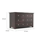 Wooden Galaxy Solid Sheesham Wood Chest of Drawers – Gun Walnut Finish - Image 3