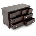 Wooden Galaxy Solid Sheesham Wood Chest of Drawers – Gun Walnut Finish - Image 4