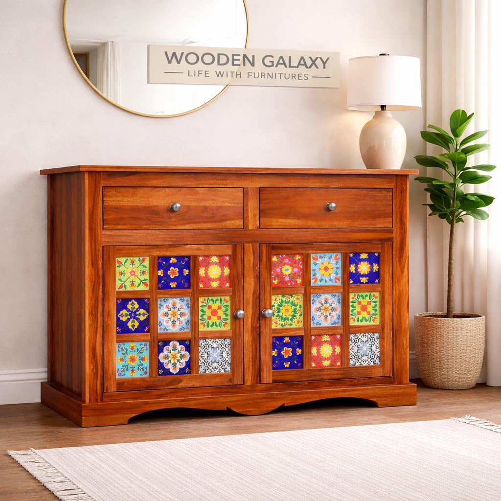 61YK4fmtzhL-1.jpg Wooden Galaxy Solid Sheesham Wood Chest of Drawers – Sumi Honey Finish - Image 1