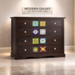 Wooden Galaxy Solid Sheesham Wood Chest of Drawers – Lasy Walnut Finish