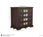 Wooden Galaxy Solid Sheesham Wood Chest of Drawers – Lasy Walnut Finish - Image 3
