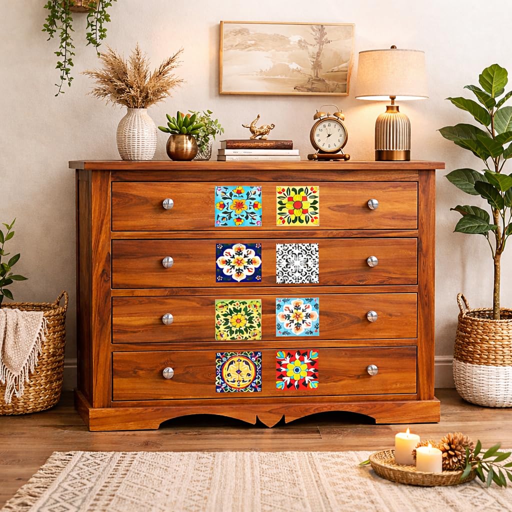 71W9Tg9ZShL-1.jpg Wooden Galaxy Solid Sheesham Wood Chest of Drawers – Lasy Honey Finish - Image 1