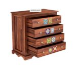 Wooden Galaxy Solid Sheesham Wood Chest of Drawers – Lasy Honey Finish - Image 3