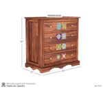 Wooden Galaxy Solid Sheesham Wood Chest of Drawers – Lasy Honey Finish - Image 4