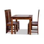 Wooden Galaxy Solid Sheesham Wood Dining Table Set with 5 Piece (Design 07) - Image 2
