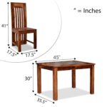 Wooden Galaxy Solid Sheesham Wood Dining Table Set with 5 Piece (Design 07) - Image 6