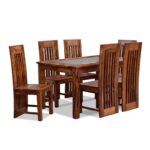 Wooden Galaxy Solid Sheesham Wood Dining Table Set with 7 Piece (Design 08) - Image 2