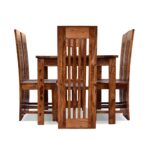 Wooden Galaxy Solid Sheesham Wood Dining Table Set with 4 Seater – Honey Finish - Image 3