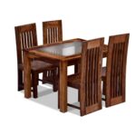 Wooden Galaxy Solid Sheesham Wood Dining Table Set with 4 Seater – Honey Finish - Image 4