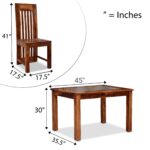 Wooden Galaxy Solid Sheesham Wood Dining Table Set with 4 Seater – Honey Finish - Image 5