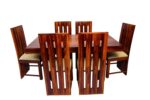 Wooden Galaxy Solid Sheesham Wood Dining Table Set with 7 Piece (Design 01) - Image 2