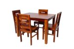 Wooden Galaxy Solid Sheesham Wood Dining Table Set with 5 Piece (Design 05) - Image 2