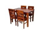 Wooden Galaxy Solid Sheesham Wood Dining Table Set with 5 Piece (Design 05) - Image 6