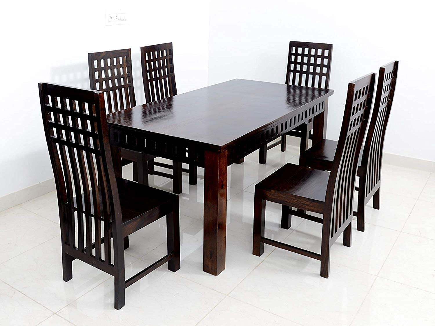 71p-URhq2aL-1.jpg Wooden Galaxy Solid Sheesham Wood Dining Table Set – Natural Finish - Image 1
