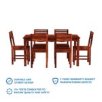 Wooden Galaxy Solid Sheesham Wood Dining Table Set – Natural Finish - Image 3