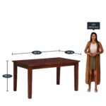 Wooden Galaxy Solid Sheesham Wood Dining Table Set with 6 Piece (Design 02) - Image 2