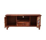 Wooden Galaxy Solid Sheesham Wood TV Unit with 2 Door – Honey Tiles Finish - Image 5