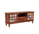 Wooden Galaxy Solid Sheesham Wood TV Unit with 2 Door – Honey Finish - Image 5