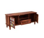 Wooden Galaxy Solid Sheesham Wood TV Unit with 2 Door – Honey Finish - Image 3