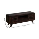 Wooden Galaxy Solid Sheesham Wood TV Unit with 2 Door – Walnut Diamond Finish - Image 2