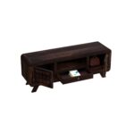 Wooden Galaxy Solid Sheesham Wood TV Unit with 2 Door – Walnut Diamond Finish - Image 3
