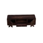 Wooden Galaxy Solid Sheesham Wood TV Unit with 2 Door – Walnut Diamond Finish - Image 4