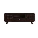 Wooden Galaxy Solid Sheesham Wood TV Unit with 2 Door – Walnut Diamond Finish - Image 5