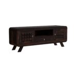 Wooden Galaxy Solid Sheesham Wood TV Unit with 2 Door – Walnut Diamond Finish - Image 6