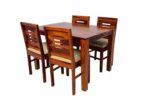 Wooden Galaxy Solid Sheesham Wood Dining Table Set with 5 Piece (Design 06) - Image 2
