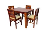 Wooden Galaxy Solid Sheesham Wood Dining Table Set with 5 Piece (Design 06) - Image 5