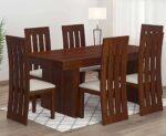 Wooden Galaxy Solid Sheesham Wood Dining Table Set – Natural Finish