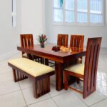 Wooden Galaxy Solid Sheesham Wood Dining Table Set with 6 Piece (Design 03)