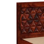 Wooden Galaxy Solid Sheesham Wood Queen Size Bed – Honey Brown Finish - Image 5