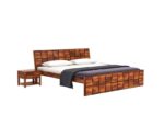 Wooden Galaxy Solid Sheesham Wood King Size Bed – Honey Brown Finish - Image 2