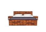 Wooden Galaxy Solid Sheesham Wood King Size Bed – Honey Brown Finish - Image 4