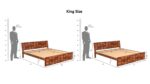 Wooden Galaxy Solid Sheesham Wood King Size Bed – Honey Brown Finish - Image 5