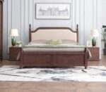 Wooden Galaxy Solid Sheesham Wood King Size Bed – Honey Brown Finish - Image 2