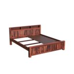 Wooden Galaxy Solid Sheesham Wood King Size Bed – Honey Brown Finish - Image 3